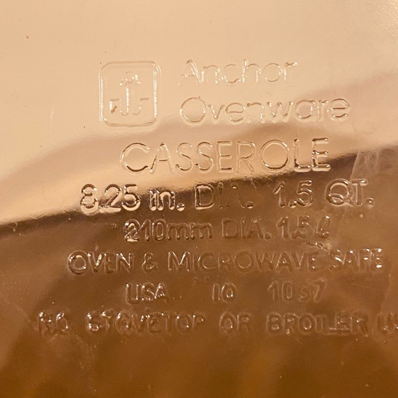 1.5 Qt Anchor Hocking Amber Brown Ovenware - 8.25” Casserole Dish - Vintage Bake - Picture 5 of 6